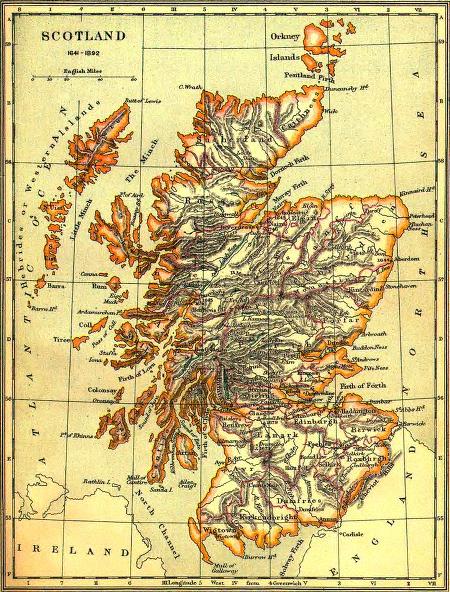 Map of Scotland, 1641-1892 (from mackenziefamilytree.com)
